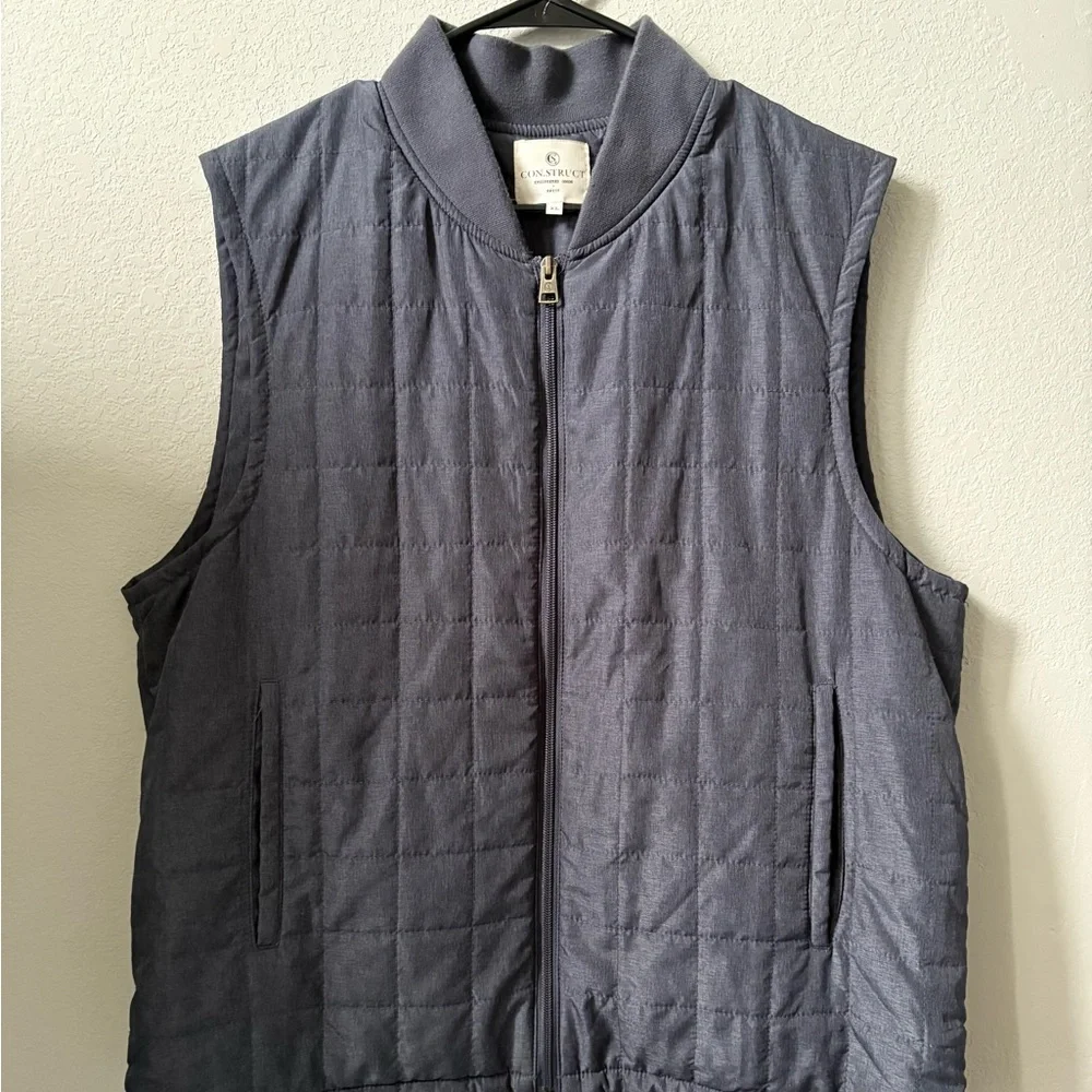 CON.STRUCT‎ Quilted Vest Preppy Outdoors Golf Country Club Career Office Granola